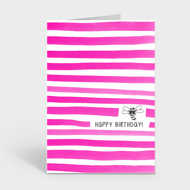 Palanquin Happy Birthday Pink Greeting Card - Love Bugs Collection