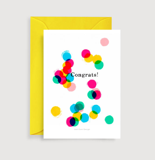 JCD Congratulations mini art print | Confetti note card