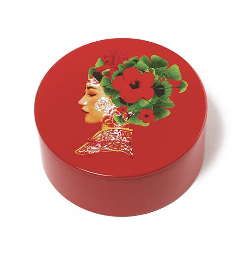 Gangzai Lotus Round Metal Tin Box