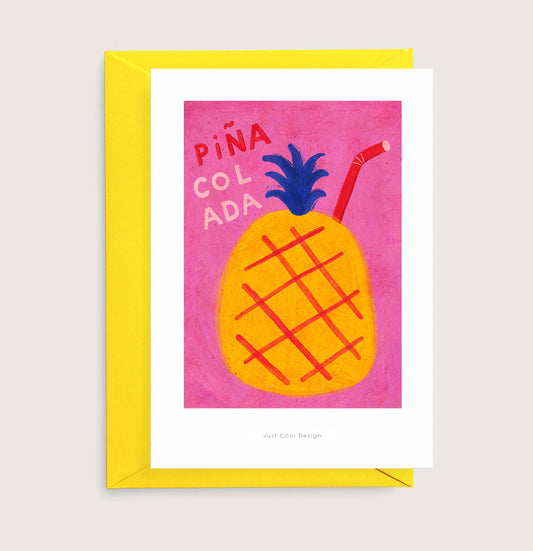 JCD Piña colada mini art print | Illustration card