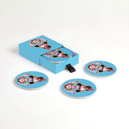 Gangzai Miss Fuji set of 4 ceramic coasters