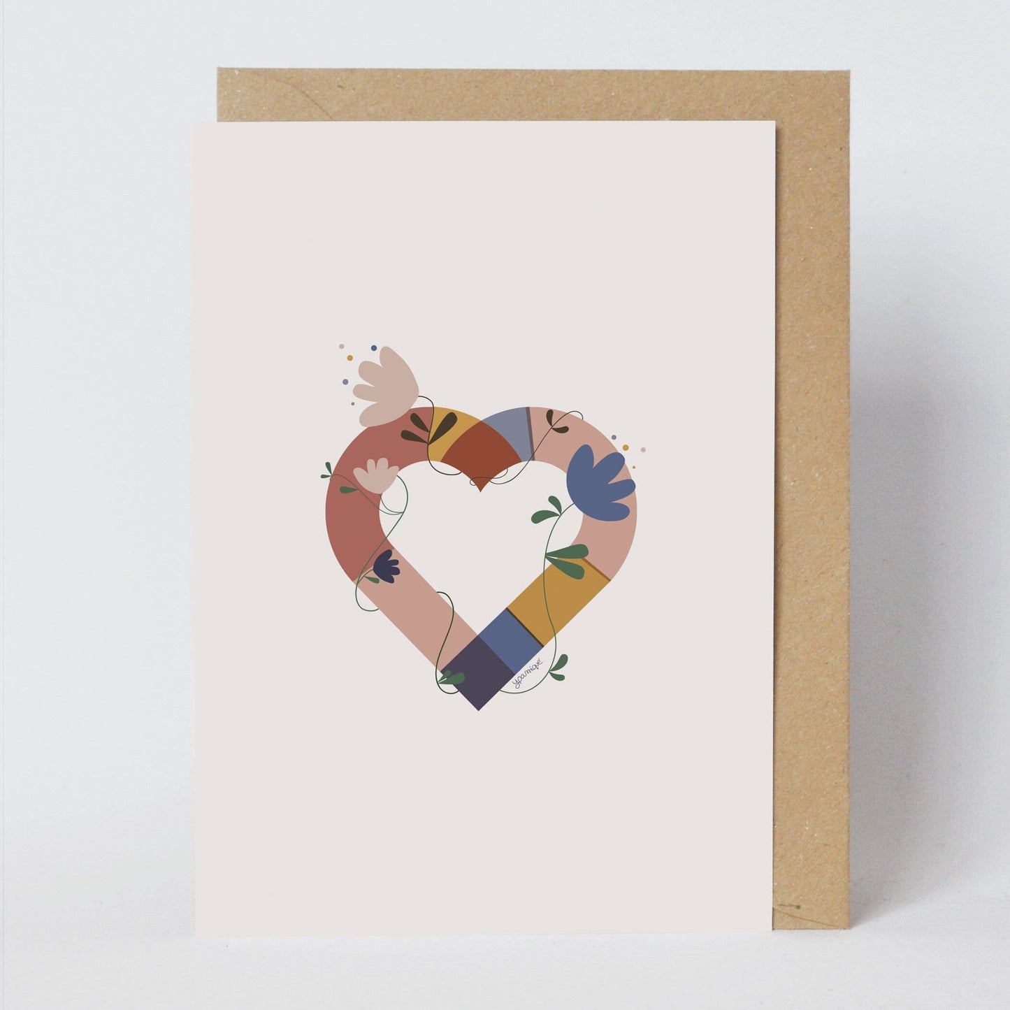 Ypamiqué Card With Envelope - Colored Silvester Heart