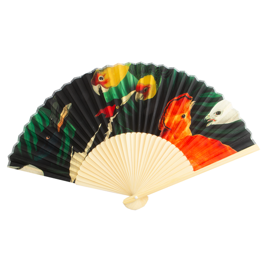 Hand Fan, Bamboo, Birdlife